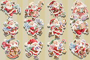 Funny Santa Christmas Sticker Pack, an Object Graphic by Ink Gallery (Thumbnail 2 of 3)