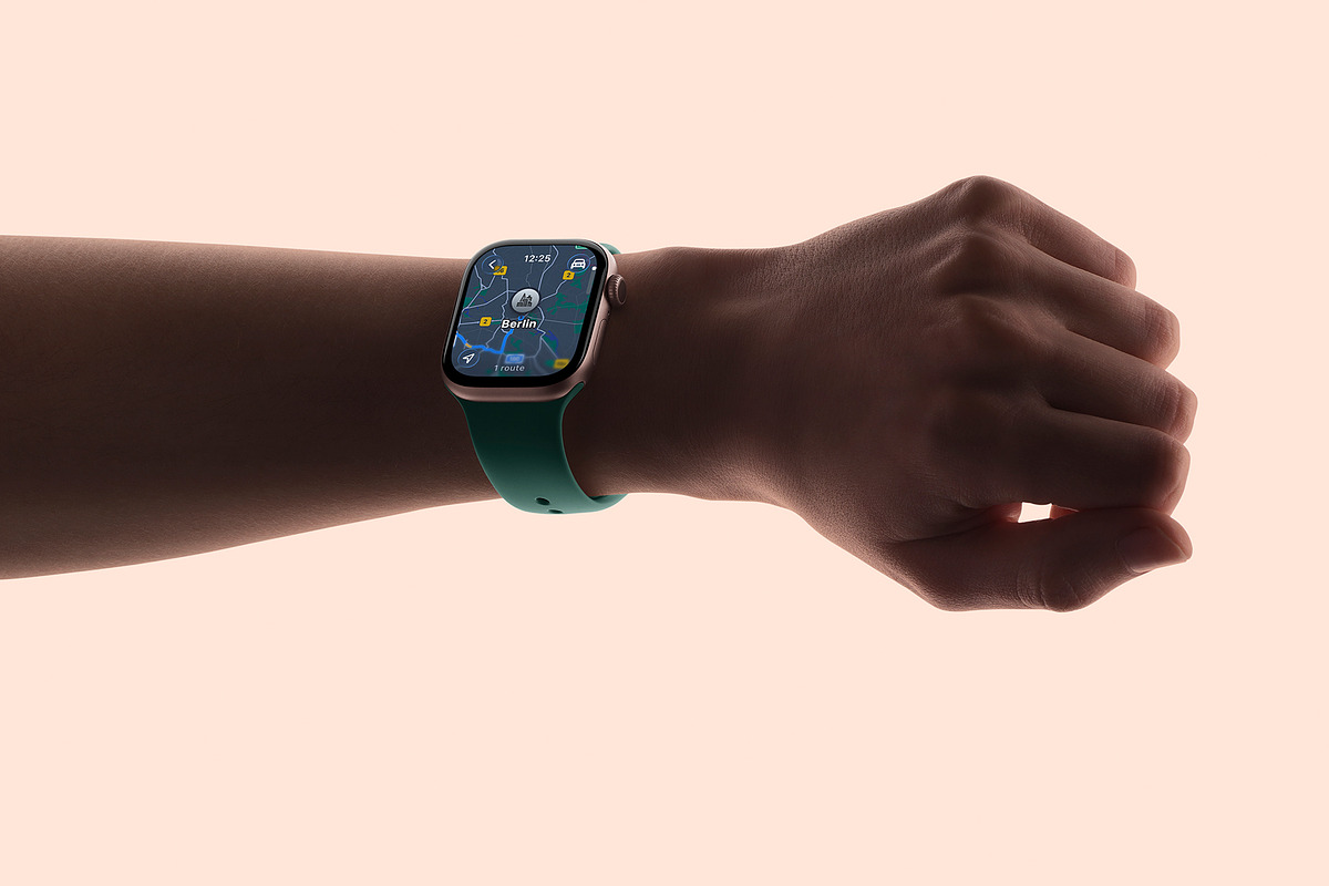 24 Watch Series 11 in Hand Mockups, a Wearable Device Mockup by Asylab (Photo 25 of 107)