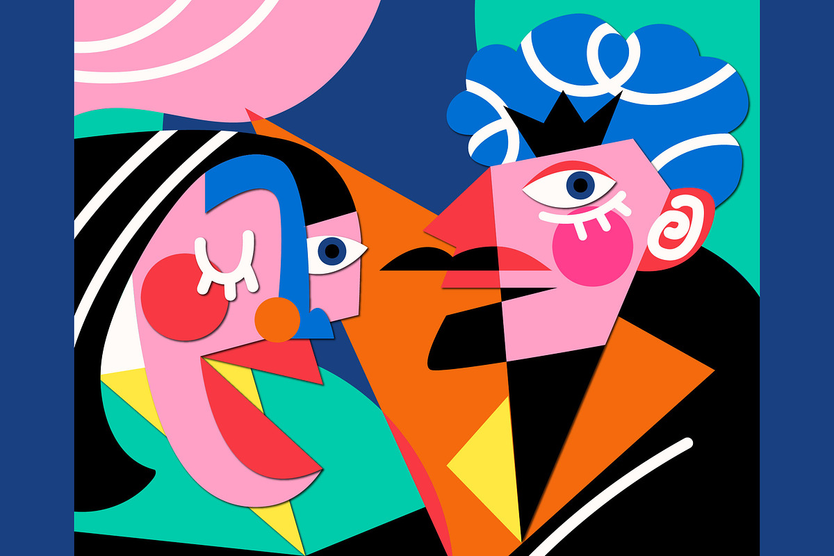 Abstract Collage Figure Illustration, an Illustration by graphicook