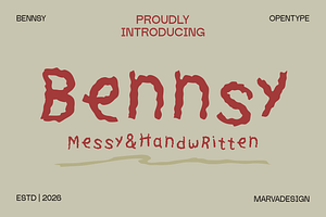 Bennsy - Messy Handwritten Font