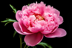 Pink peony flowers on black background, a Nature Photo by AlyaAnd