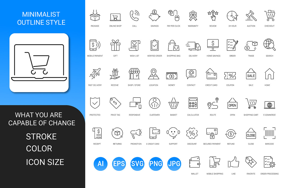 E-commerce outline icon set, an Outline Icon by Icons (Photo 2 of 3)