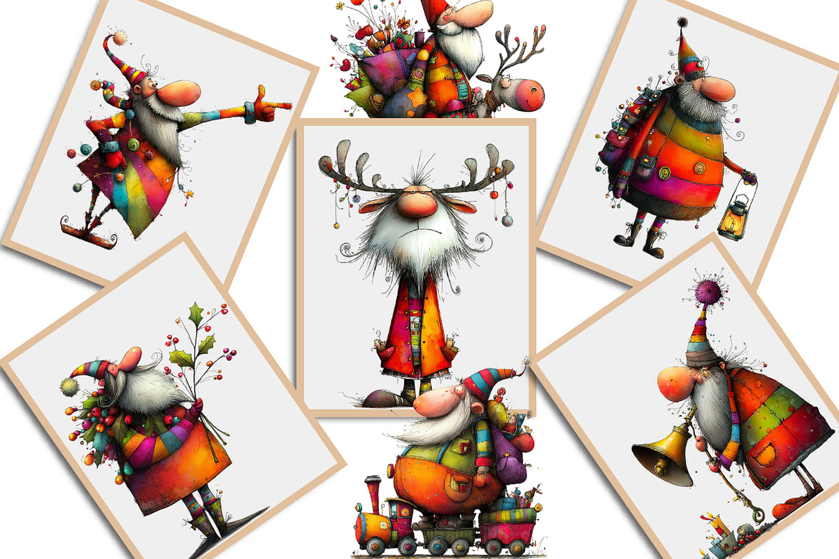 Quirky Santa, Funny Santa Clipart, an Illustration by Creative Art (Photo 7 of 10)