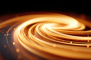 Swirling golden light creates dynamic patterns against a dark background, an Arts & Entertainment Photo by AlyaAnd