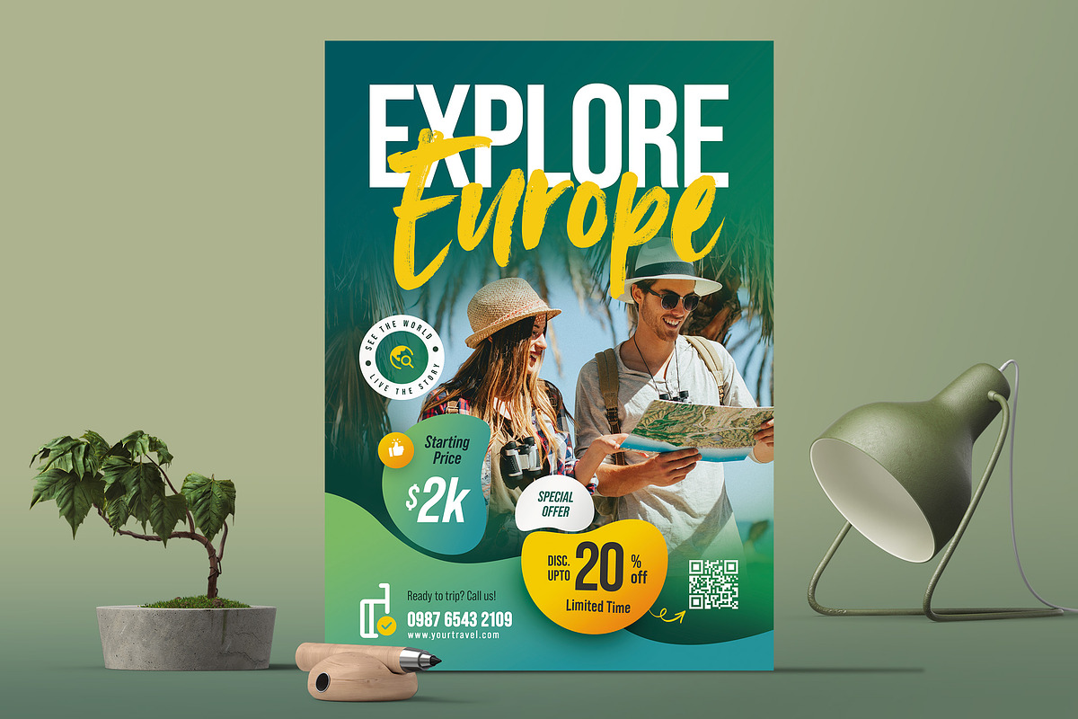 Explore Europe Flyer Template, a Flyer Template by Boostock (Photo 2 of 6)