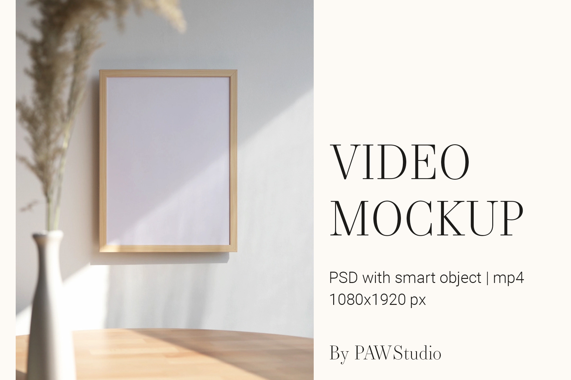 Video Photo Frame Mockup 3x4 MP4, a Product Mockup by PawMockups