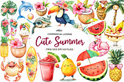 Tropical Clipart Watercolor, Cute, an Illustration by CreationArt (Thumbnail 1 of 9)