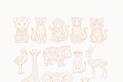 Toile Safari Animals Beige, an Animal Illustration by Invite to Clipart (Thumbnail 3 of 14)