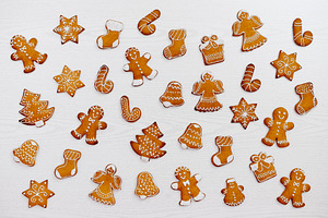 Christmas gingerbread cookies containing baking, christmas, and christmas