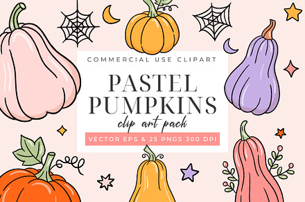 Pastel Pumpkin Clipart & Vector