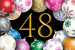 Happy 48 Christmas Ball in 8 Colors