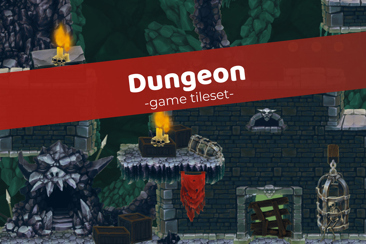 Dungeon - Game Tileset, a Graphic by LudicArts (Photo 1 of 6)