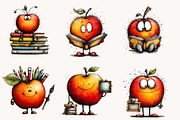 Back to School Apple Clipart Bundle, a Seasonal Illustration by Designworld (Thumbnail 3 of 7)