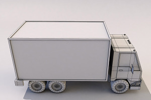 Cartoon Truck Low Poly 3D Model