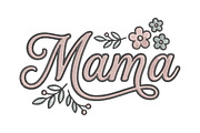 Floral Mama Embroidery Design, an Illustration by Pixels.Craft (Thumbnail 1 of 4)
