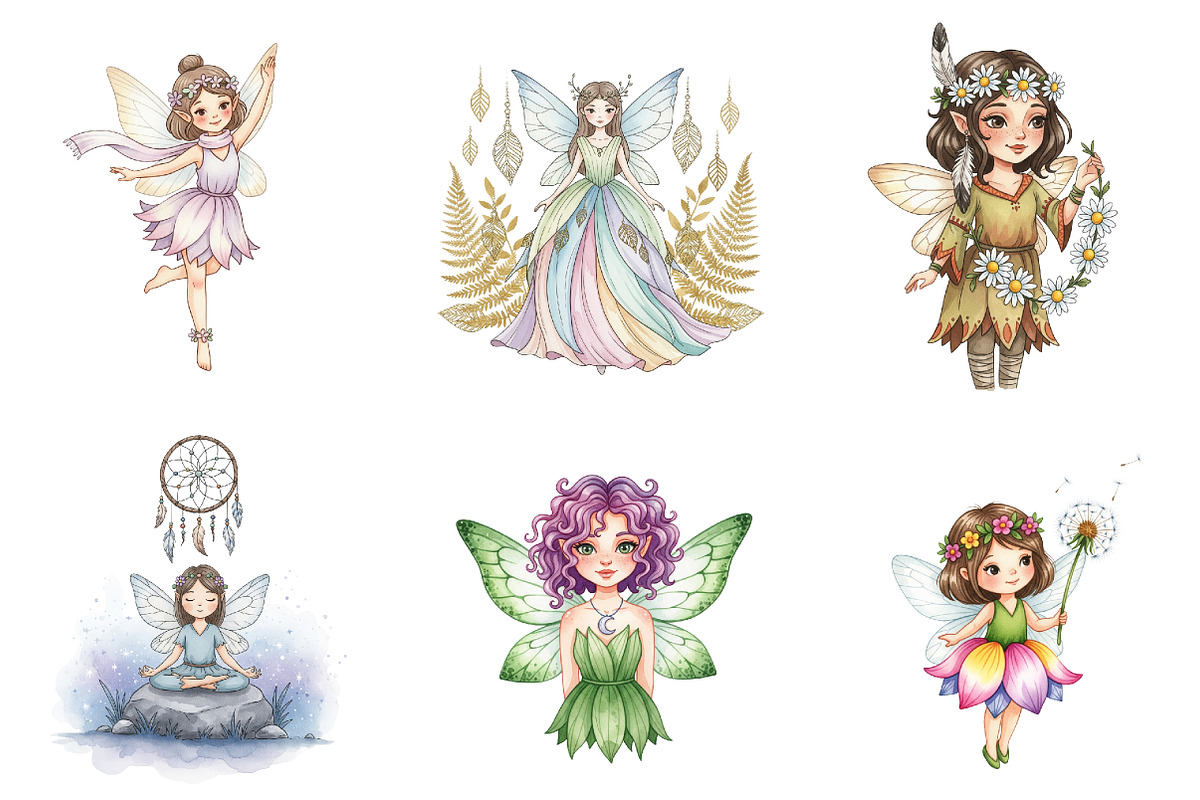 Boho Woodland Fairy Sublimation, an Illustration by Watercolor design (Photo 4 of 4)