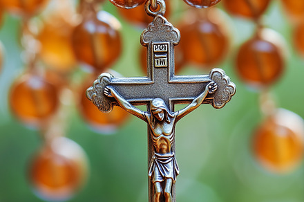Jesus Christ on a cross with amber, a Wallpaper Photo by MistyDay