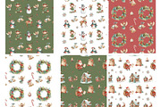 Cute Christmas Digital Papers, an Illustration by MockupWizard (Thumbnail 3 of 4)