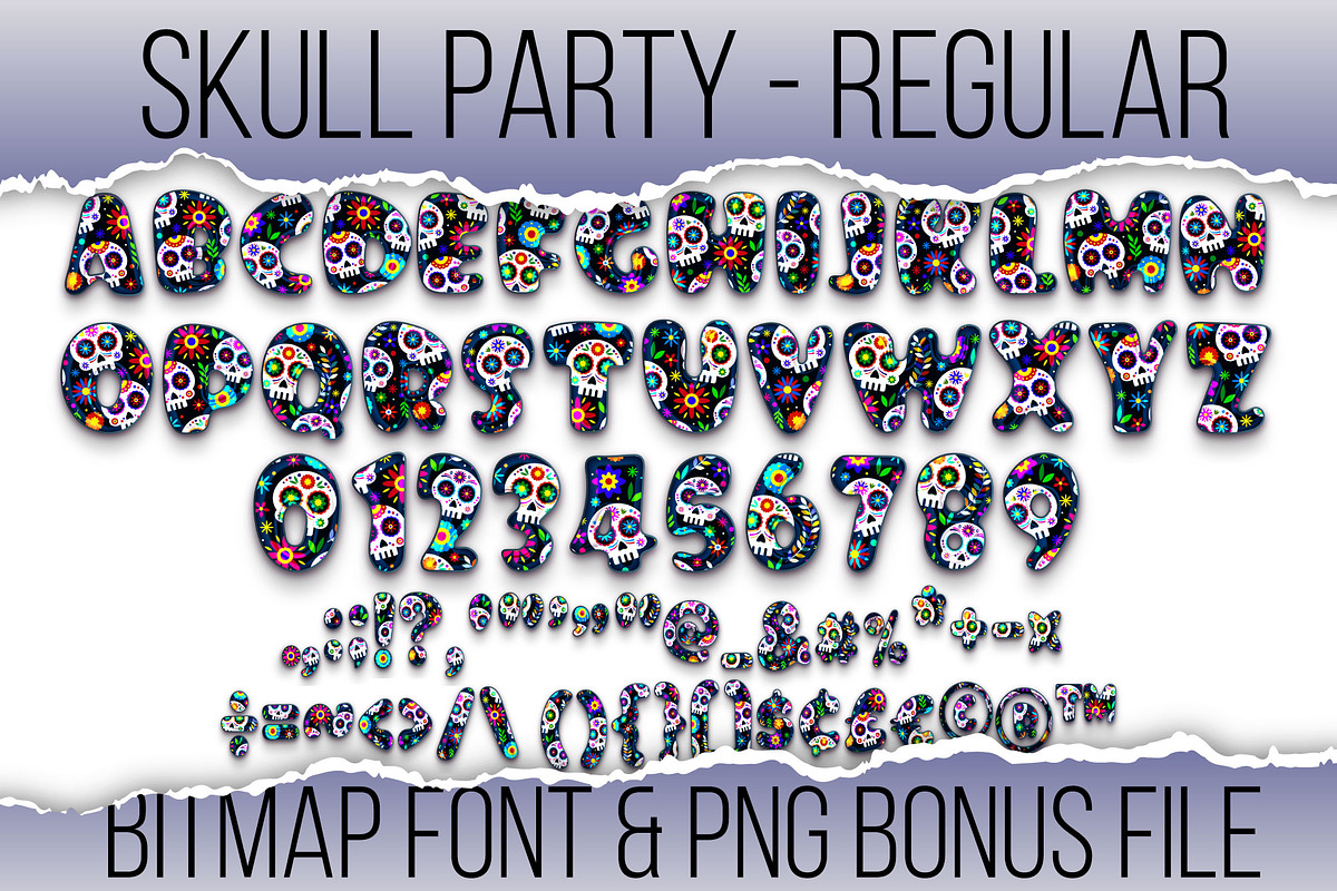 Skull Party Font, a Sans Serif Font by Nobu Collections (Photo 5 of 7)