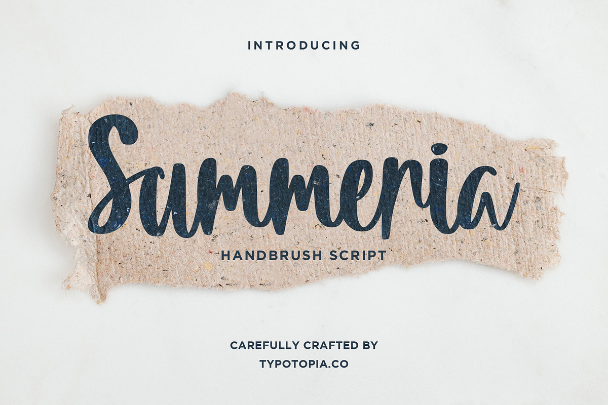Summeria Handbrush Script Fonts, a Script Font by edukka (Photo 1 of 8)