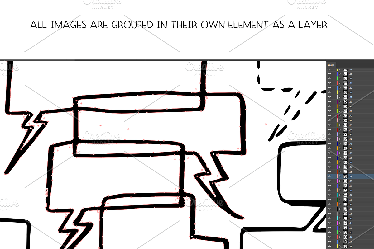 Speech & thought bubbles - vector, a Work Illustration by Renée from Studio neetje (Photo 3 of 4)