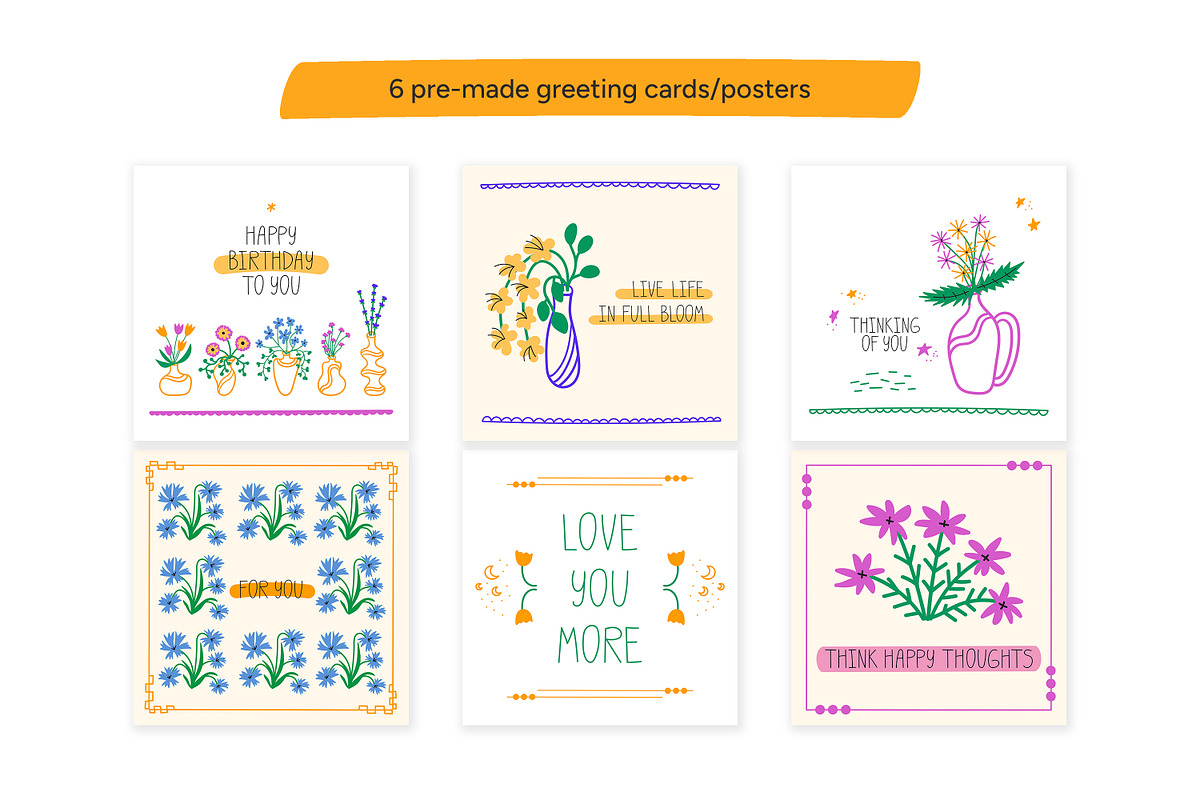 Vases and Flowers clipart collection, a Decorative Illustration by LiiaLonn Studio (Photo 6 of 8)