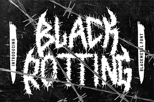 Black Rotting Spiked Darkmetal Font, a Blackletter Font by PutraCetol Studio