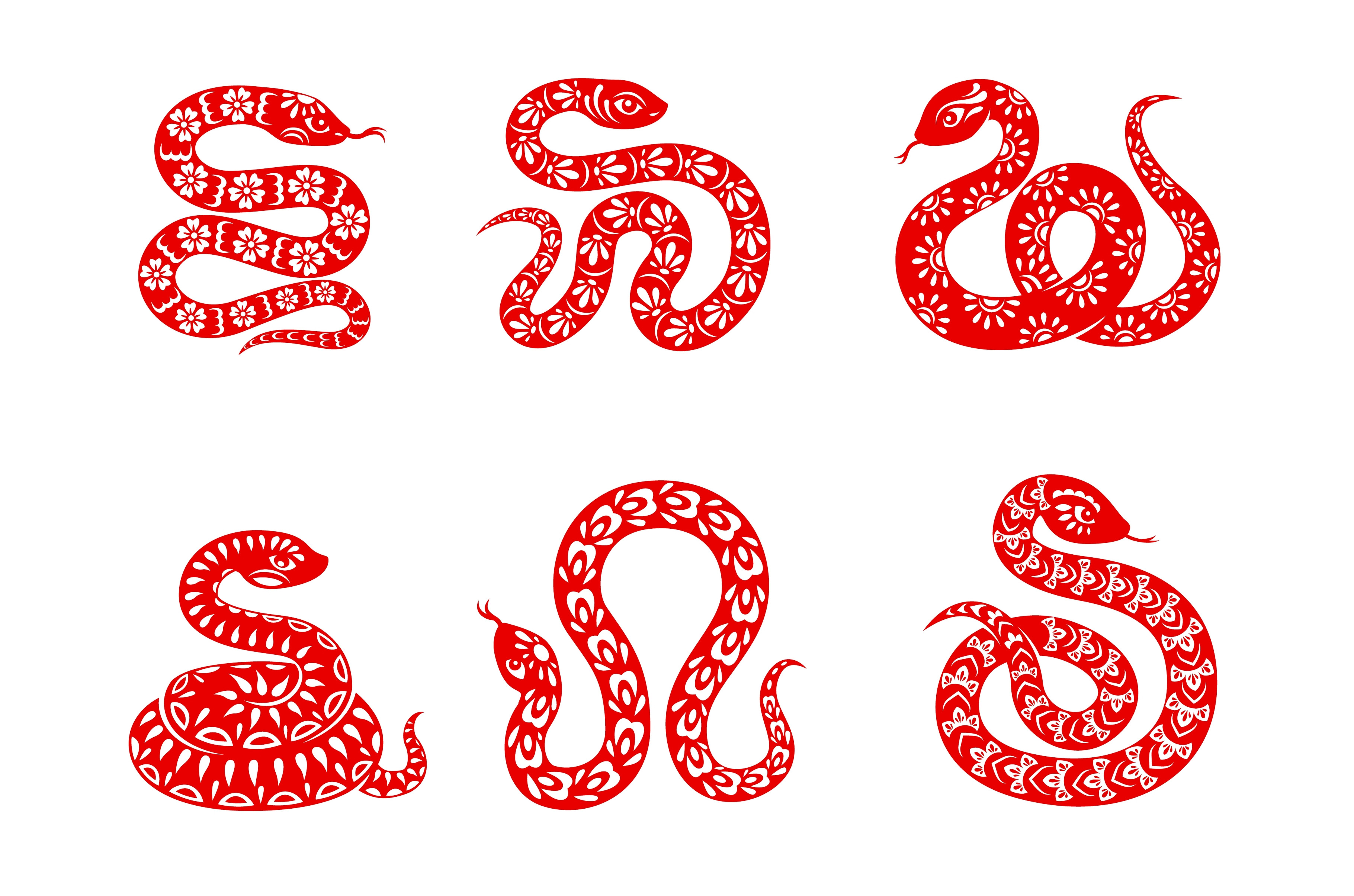 Chinese zodiac snakes, an Animal Illustration by Vector Tradition