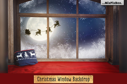 Christmas Window Backdrop, a Wallpaper Graphic by MixPixBox