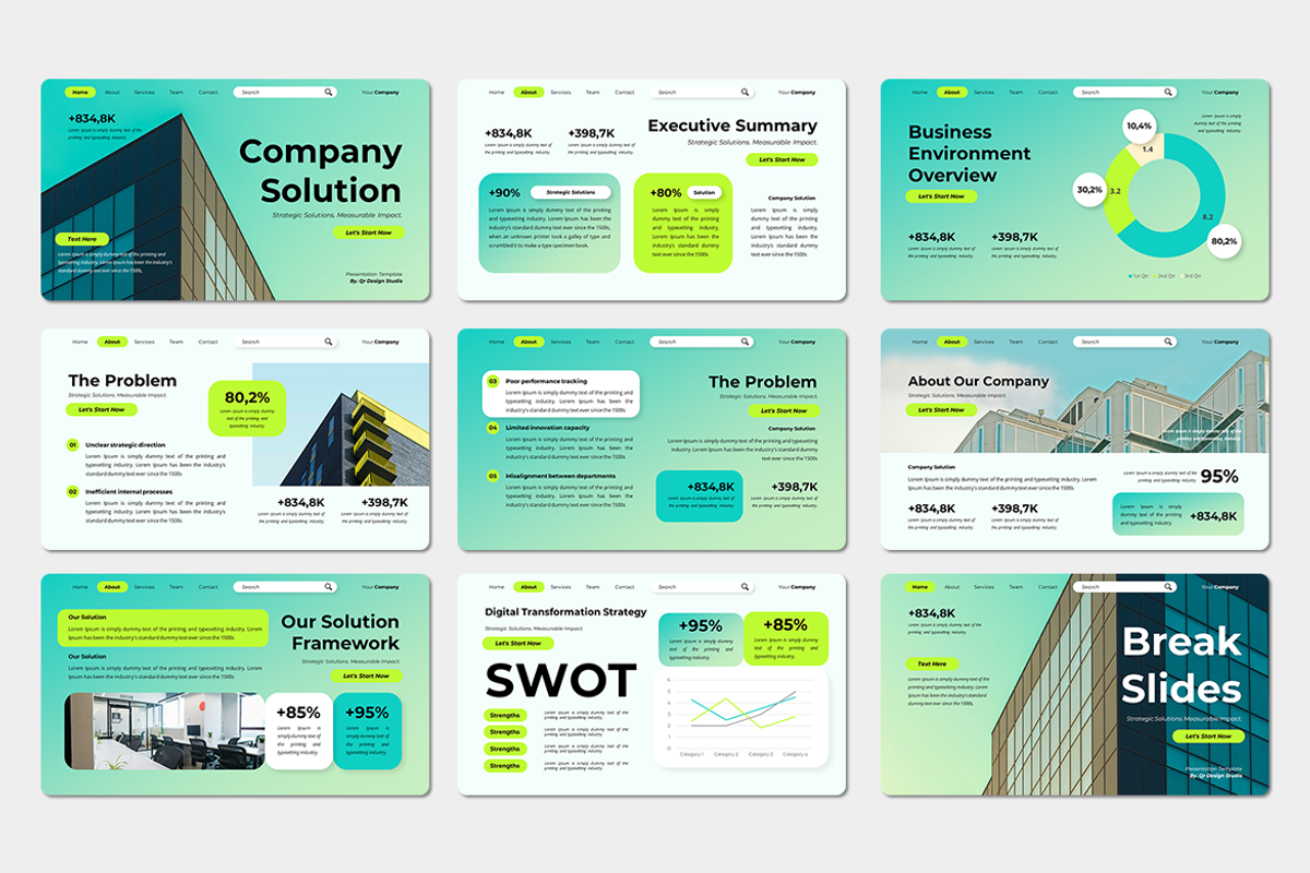 Company Solution - PowerPoint, a Presentation Template by QR Design Studio