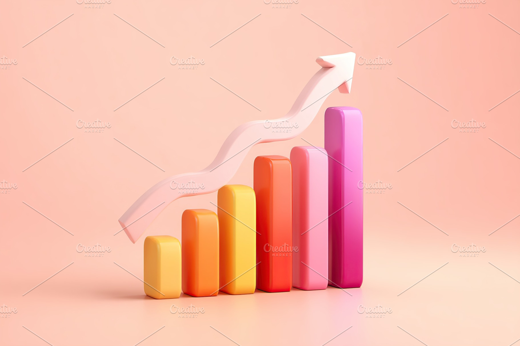 Colorful bar graph visualization depicting upward growth in business metrics, a Business Photo by AlyaAnd
