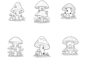 Mushroom Houses Set 1 Procreate