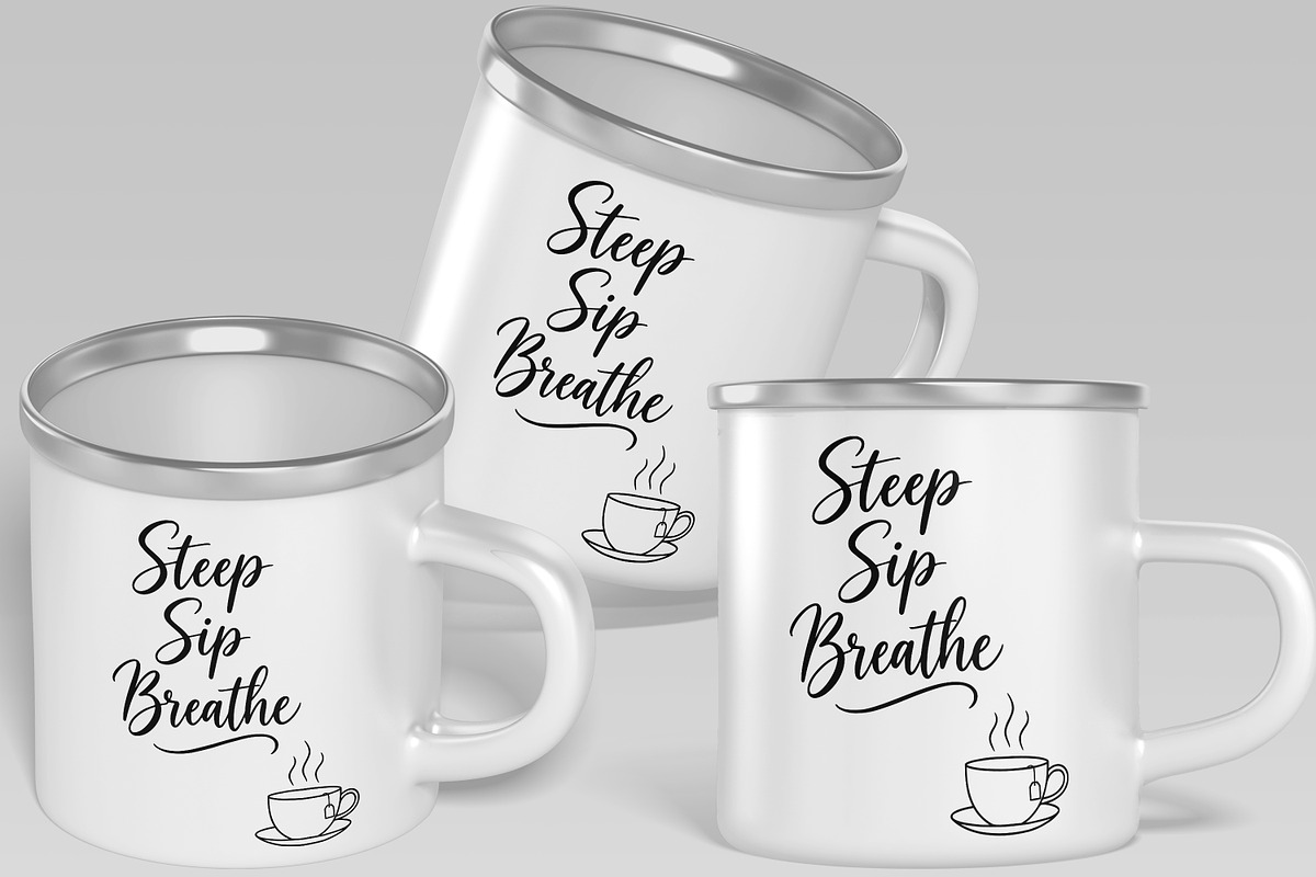 Steep Sip Breathe Tea Line Art, an Object Illustration by Ghagra (Photo 4 of 7)