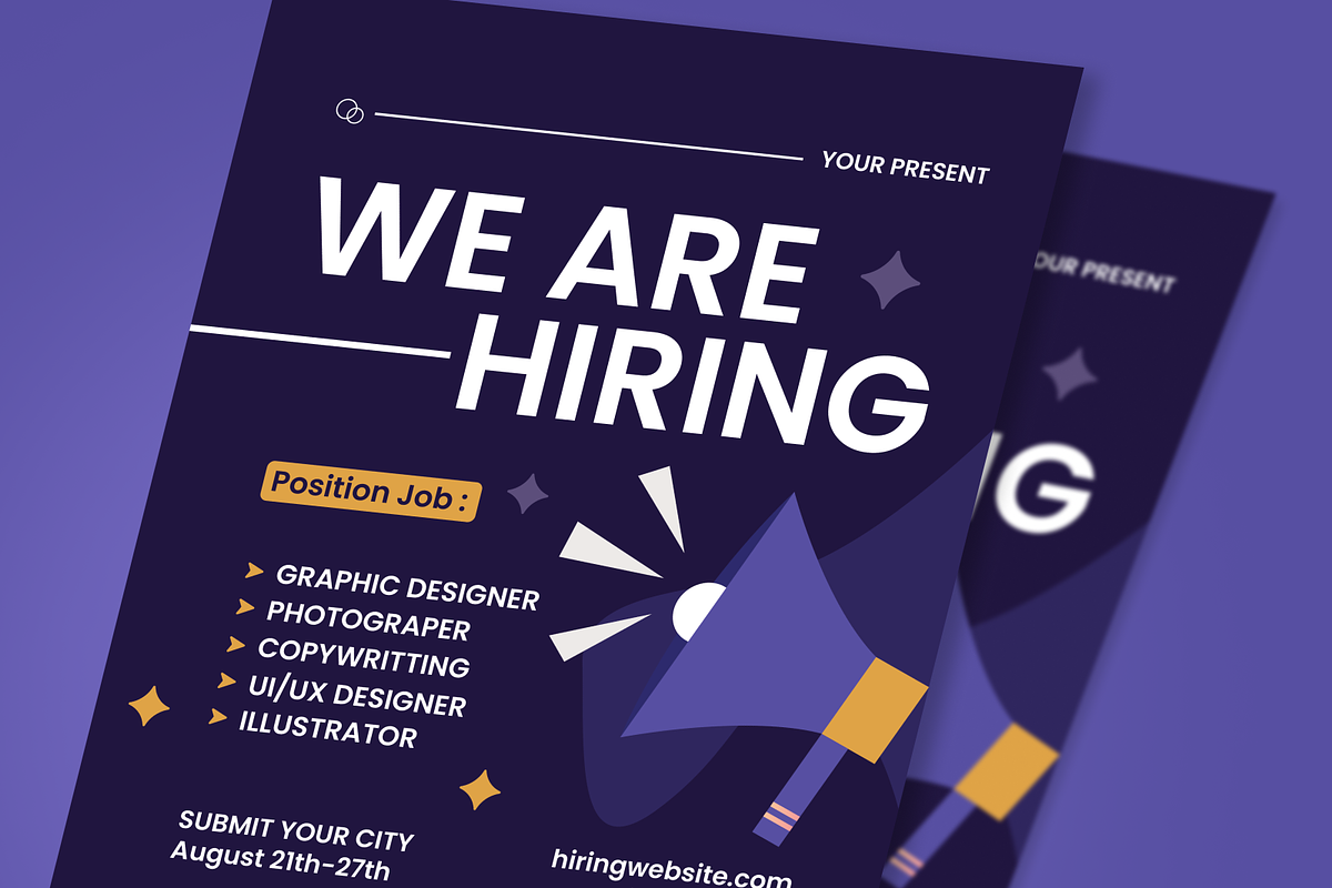 We Are Hiring Flyer Set, a Flyer Template by SquidPixey (Photo 4 of 6)