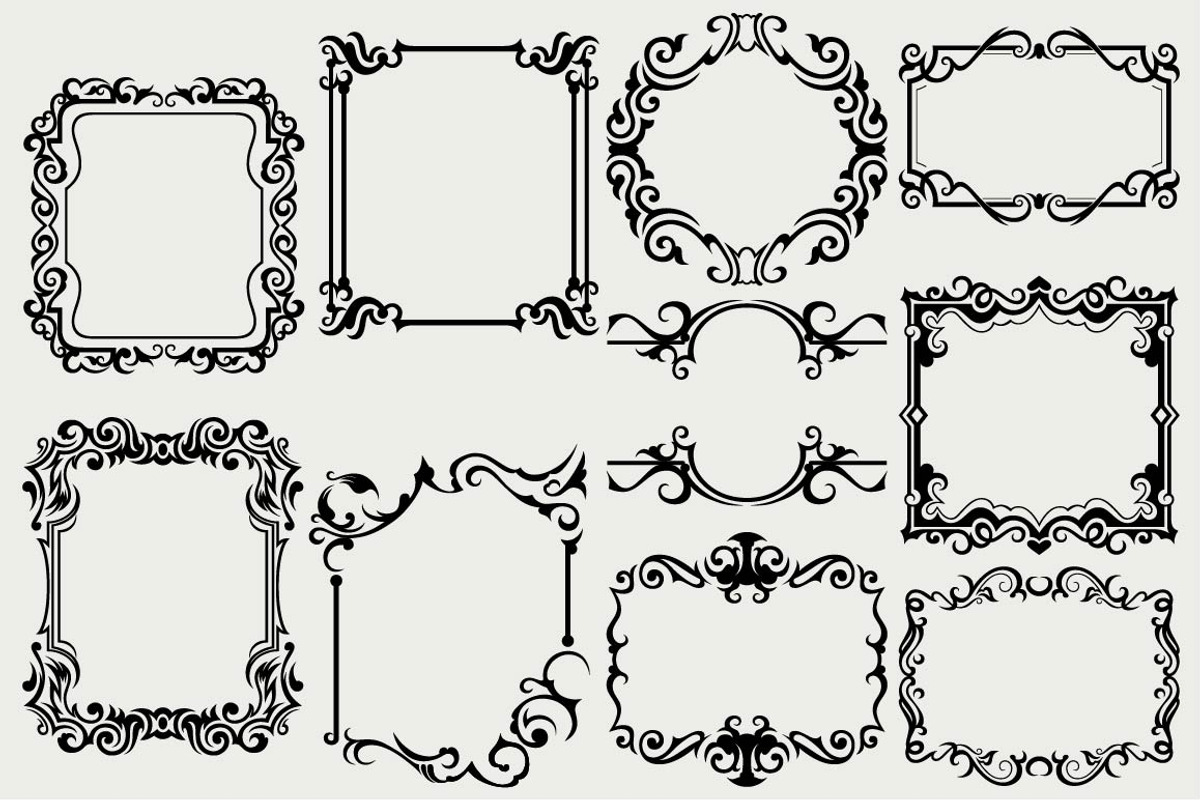 Vintage frames 17, a Pattern Graphic by LineworkStock