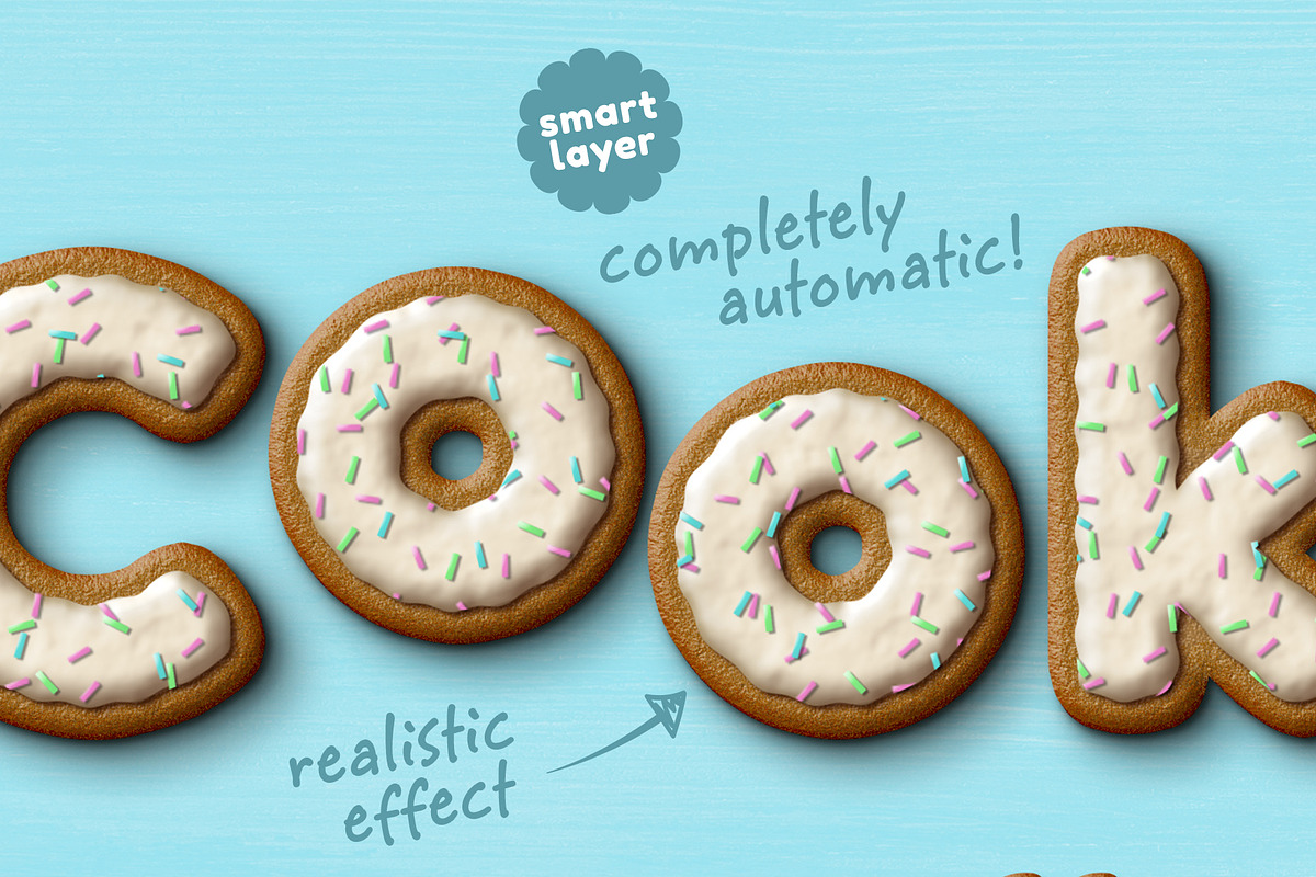 Cookie PSD Text Effect, an Action Add-On by Designdell (Photo 2 of 4)