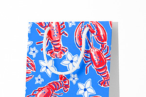 Preppy Red & Blue Lobster Pattern