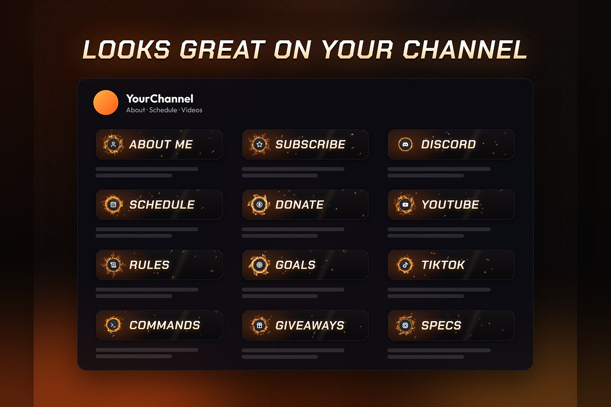 Fire Twitch & Kick Panels, an Object Graphic by Gear Store (Photo 5 of 7)