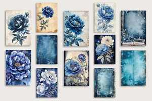 Midnight Blue Floral Backgrounds