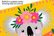 Sweet Koala Flower Crown Clipart Set, a Graphic by Julie Campbell (Thumbnail 9 of 9)
