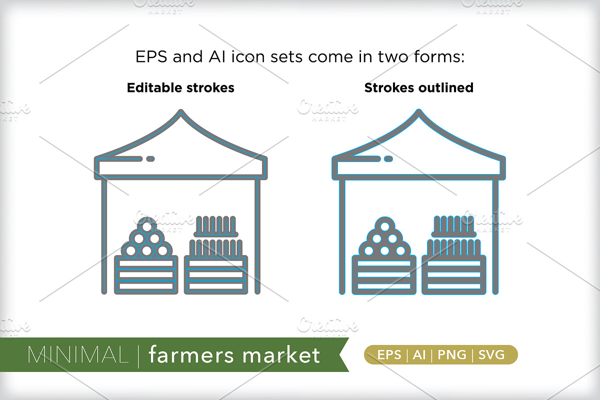 Minimal farmers market icons, an Outline Icon by Picture Window (Photo 3 of 5)