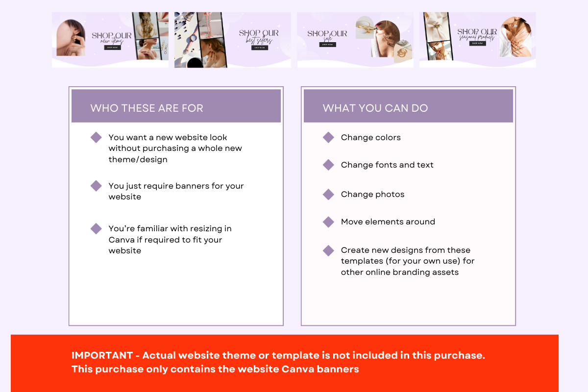 Purple Luxury Shopify Website Banner, a Shopify Template by Template Twist Shop (Photo 3 of 5)