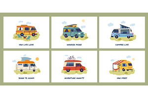 Camper vacation cards. Different, a Transportation Illustration by YummyBuum