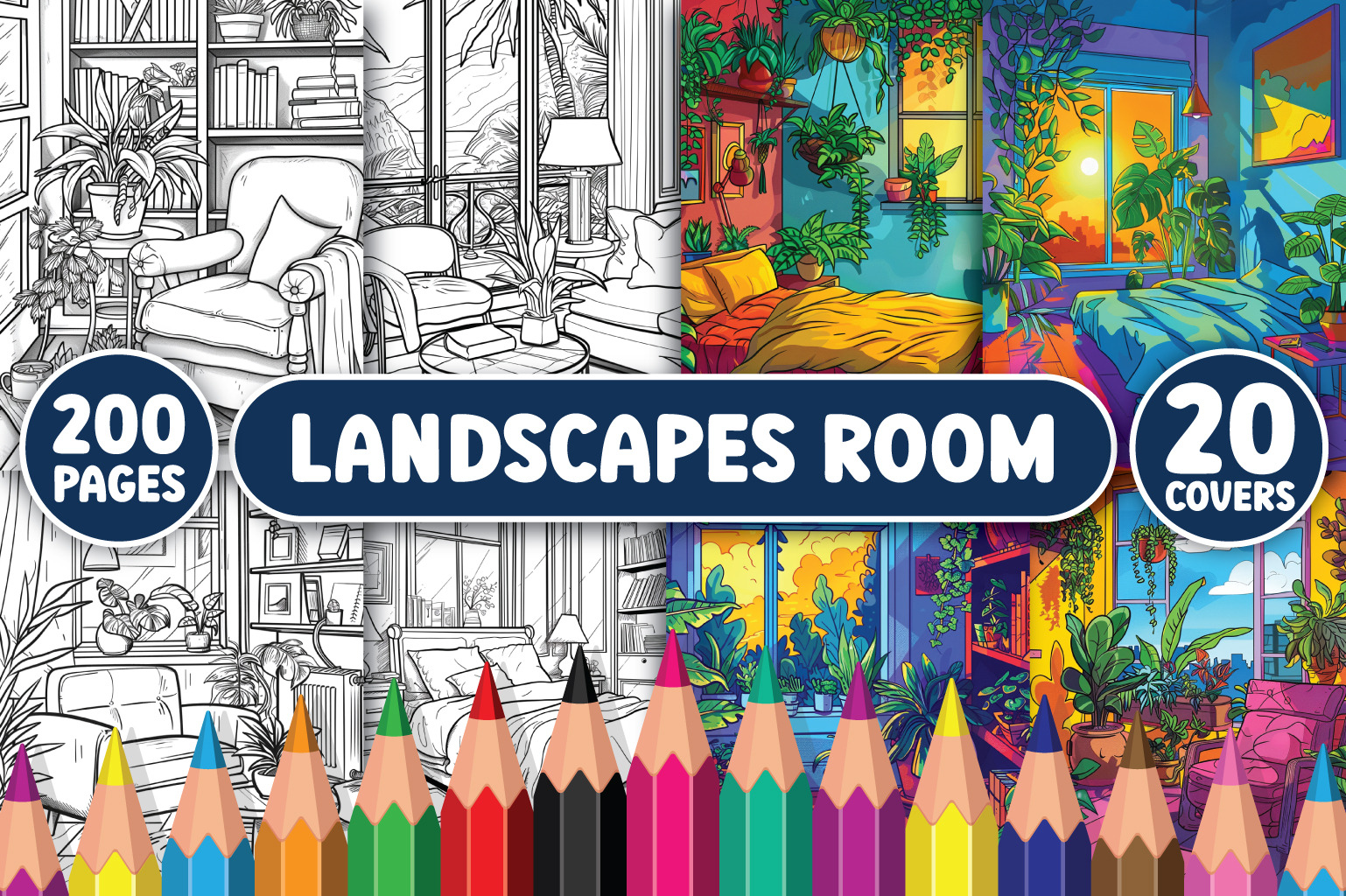 200 Landscapes Room Coloring Pages