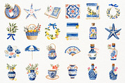 Summer Greece Watercolor Clipart, a Seasonal Illustration by Nicolle's Colorful Art (Thumbnail 4 of 5)