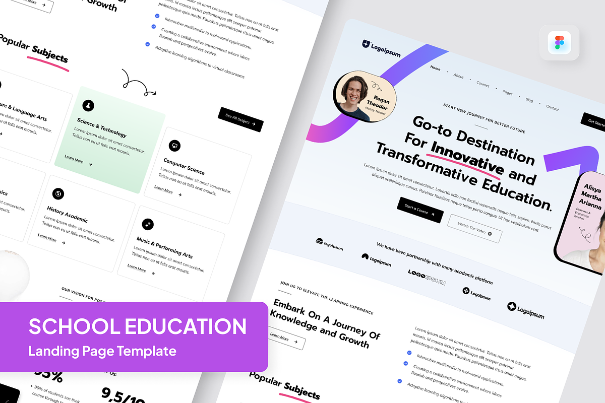 Uennis School Education Landing Page, a Landing Page Template by SquidPixey (Photo 1 of 5)