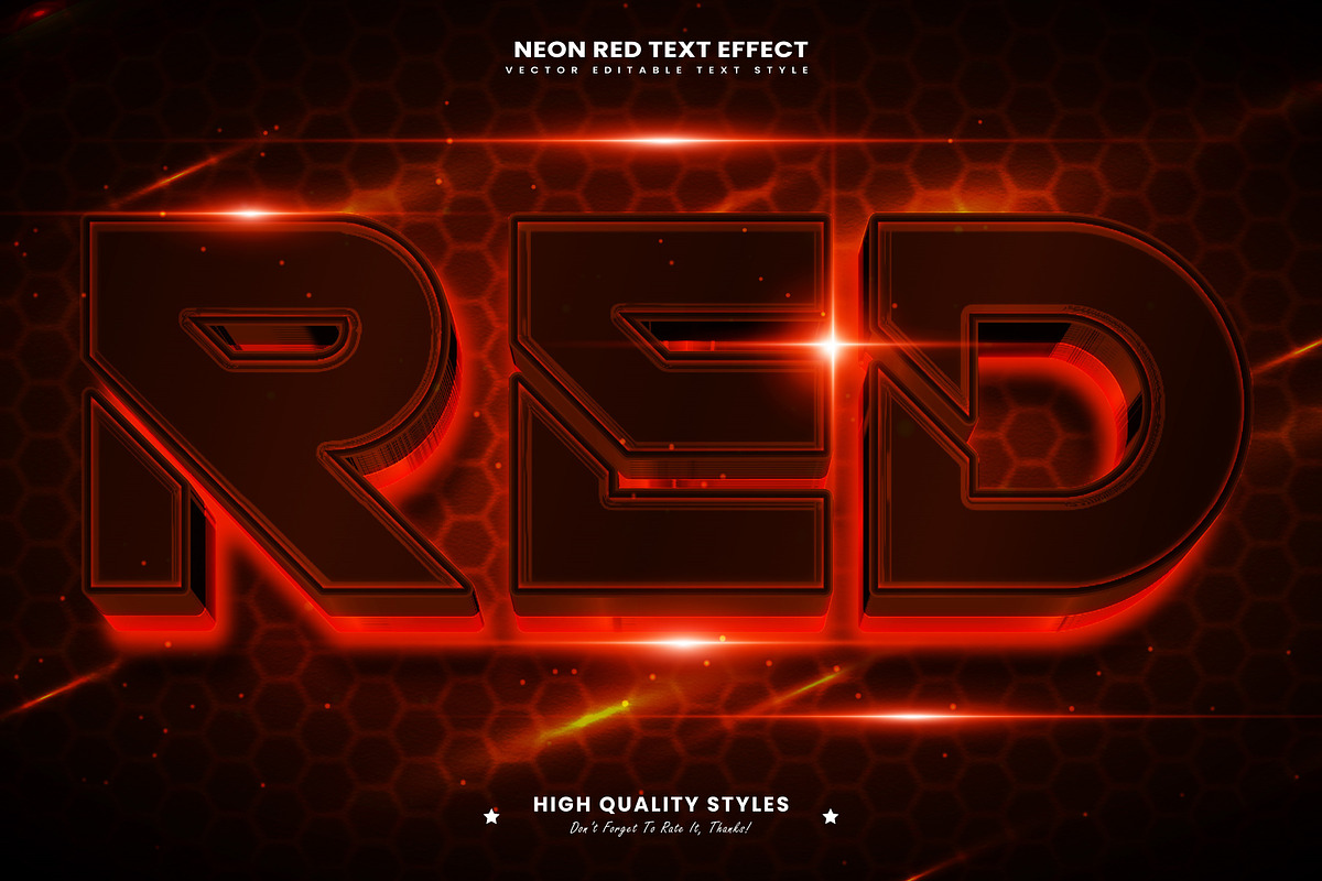 Neon Red Editable Text Effect, a Layer Style Add-On by Niestart Creation (Photo 2 of 2)