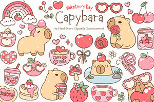 Groovy Valentine Capybara SVG PNG, an Animal Illustration by Chonnieartwork