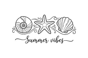 Summer Vibes Minimal Seashell PNG, an Illustration by CraftArtStudio