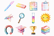 Watercolor Pastel School Clipart, an Illustration by Design Market (Thumbnail 2 of 5)
